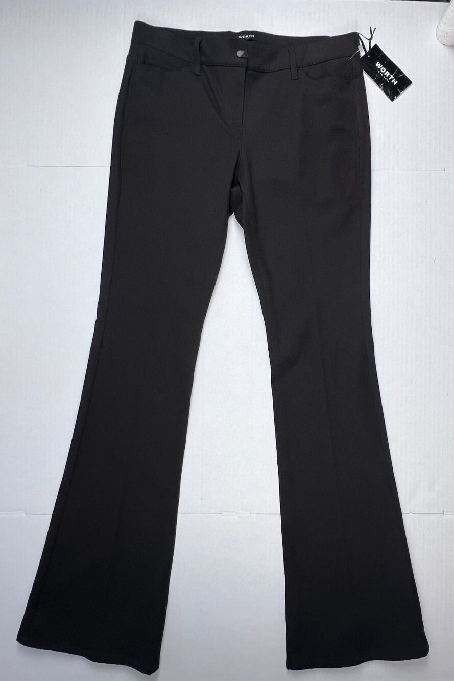 WORTH New York Pants Women 4 Chocolate Brown Bootcut Flare Stretch NWT